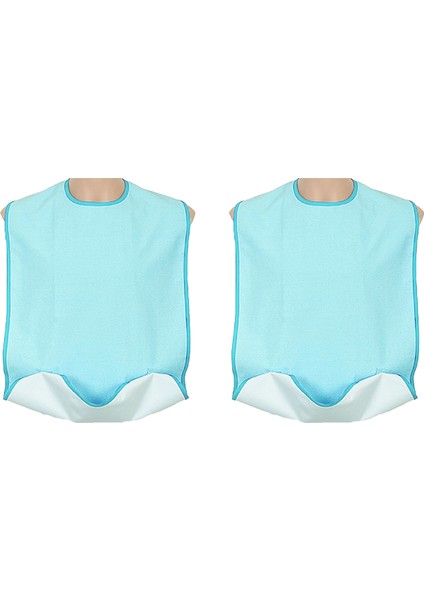 2'li Ekonomik Set - Caress G885 Yeşil Renk Cepli - Çıtçıtlı Yıkanabilir Yetişkin Hasta Yemek Önlüğü