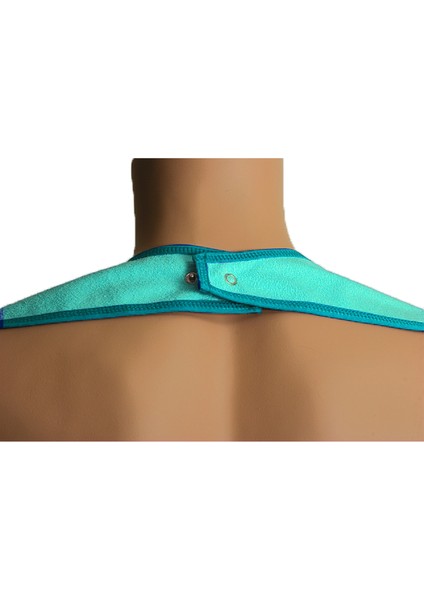 2'li Ekonomik Set - Caress G885 Yeşil Renk Cepli - Çıtçıtlı Yıkanabilir Yetişkin Hasta Yemek Önlüğü