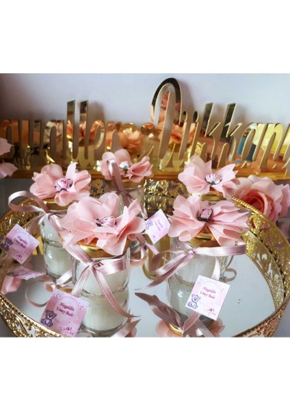 30 Adet Mum Kavanoz Şişe 40 cc Bebek Lik Mumlu