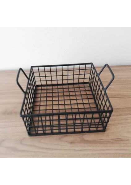 Metal Ekmek Sepeti Dekoratif Saklama Kabı Kare Model WD106 fırsatları