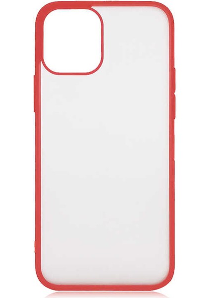 - Apple iPhone 12 Pro Max - Kılıf Arkası Buzlu İnce Mess Kapak - Kırmızı