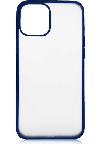 - Apple iPhone 12 Pro - Kılıf Arkası Buzlu İnce Mess Kapak - Lacivert