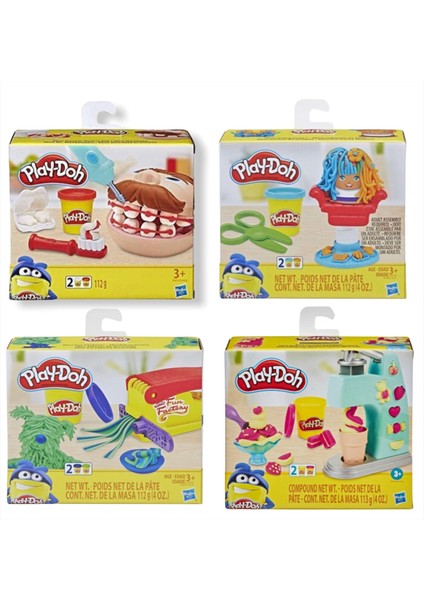 Play Doh Mini Dişçi Kuaför Dondurmacı Eğlence Seti 4’lü