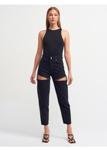 3694 Halter Yaka Tshirt-Siyah