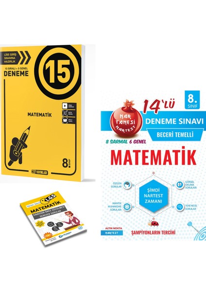LGS 15'li Matematik Deneme ve Nar Tanesi Matematik 14 Deneme Sınavı - Yerim Seni LGS