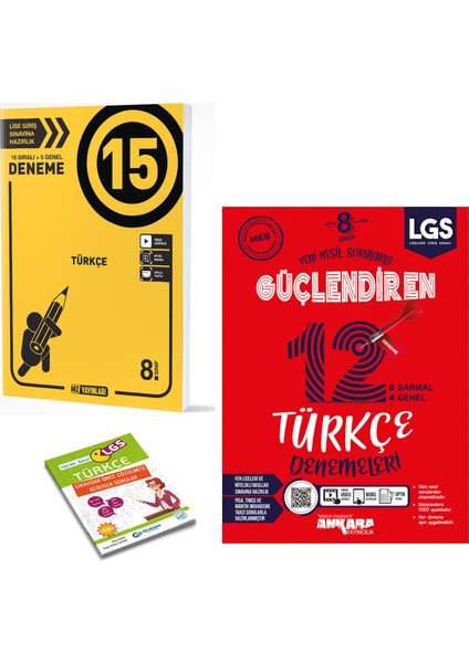 8. Sınıf LGS Türkçe 15 Deneme ve Türkçe Güçlendiren Denemeleri - Yerim Seni LGS Türkçe