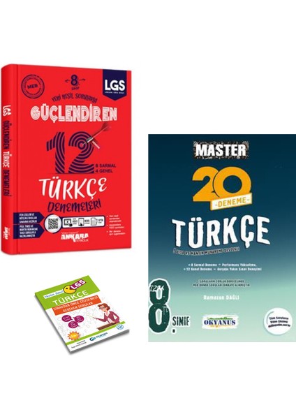 LGS Türkçe Güçlendiren Denemeler ve Okyanus Master 20 Türkçe Denemesi + Yerim Seni LGS Türkçe