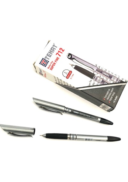 712 Iğne Uçlu Kalem 0.7 mm 12'li Siyah