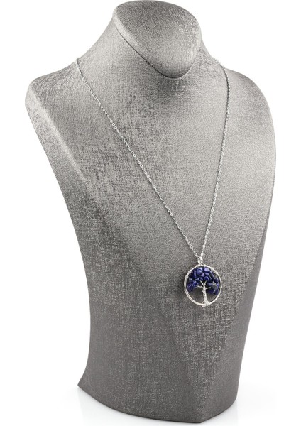 Lapis Lazuli Doğal Taş Tel Sarmalı Hayat Ağacı Kolye fiyatları