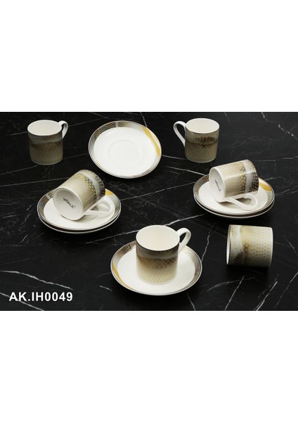 Platin Manzara Kahve Fincanı Set