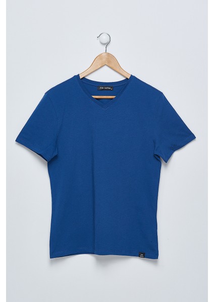 Mavi V Yaka T_shirt