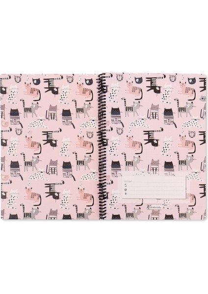 Çizgili Defter Animal Friends 16.5 x 22.5 cm - Kediler