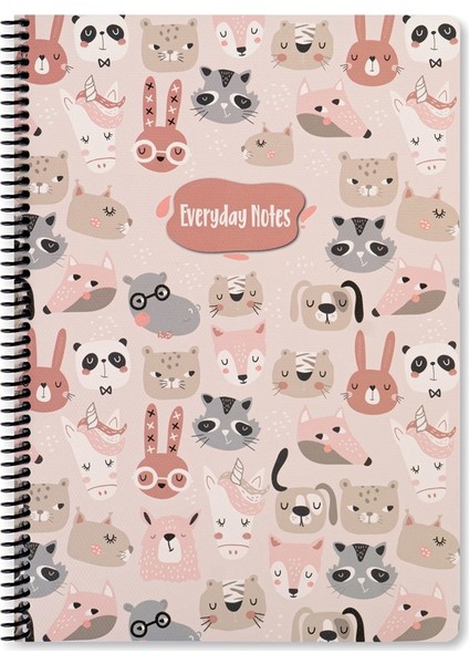 Çizgili Defter Animal Friends 16.5 x 22.5 cm - Hayvanlar