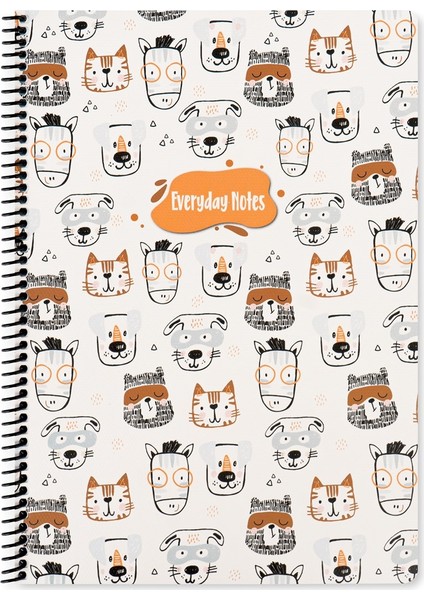 Keskin Color A4 Çizgili Defter Animal Friends - Kedi & Köpek