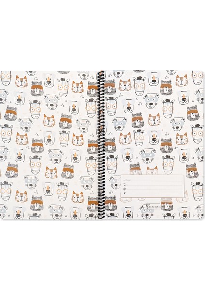 Keskin Color A4 Çizgili Defter Animal Friends - Kedi & Köpek