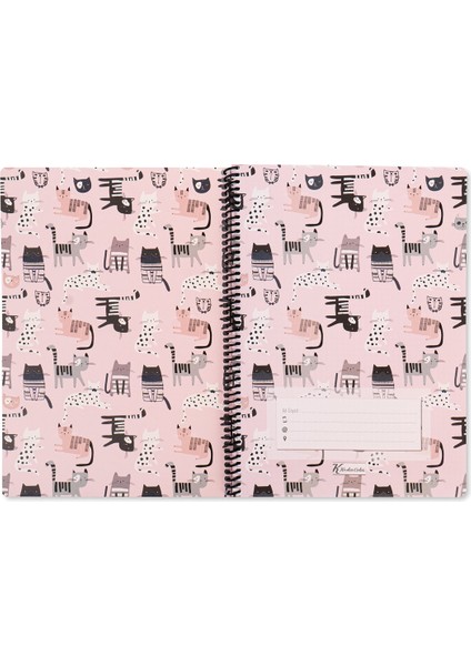 Keskin Color A4 Kareli Defter Animal Friends - Kediler