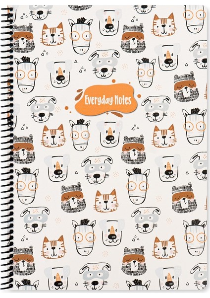A4 Kareli Defter Animal Friends - Kedi & Köpek