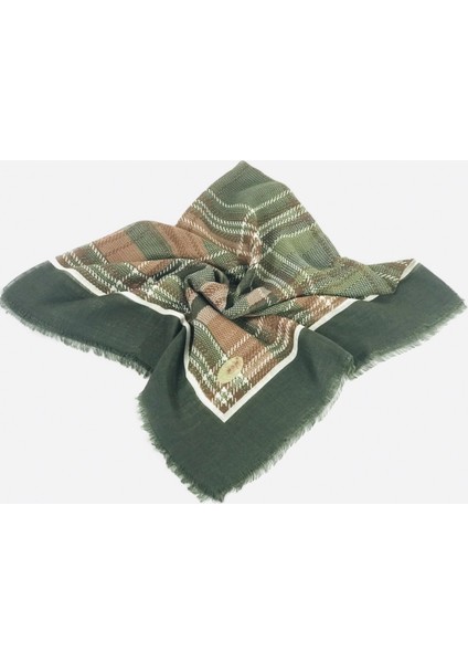 Flamlı Keten Tülbent Haki Yeşil