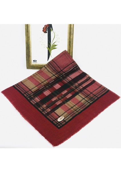 Flamlı Keten Tülbent Bordo