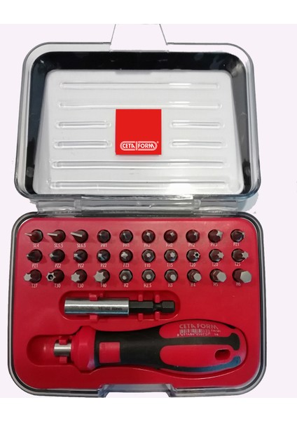 32 Parça Kutu Bits Tornavida Takımı 1/4" CB/ST32 (1 Adet)