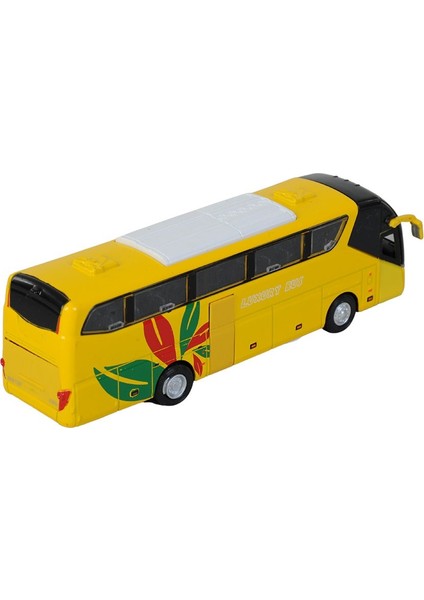 Çebi Toys Metal Çekbırak Sesli Işıklı Yolcu Otobüs Sarı