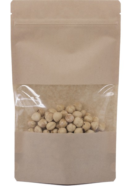 Kraft Pencereli Kilitli Doypack 250'li 13X22,5 cm