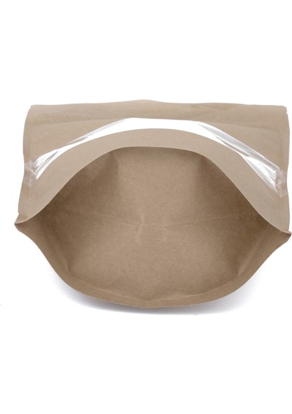 Kraft Pencereli Kilitli Doypack 250'li 13X22,5 cm