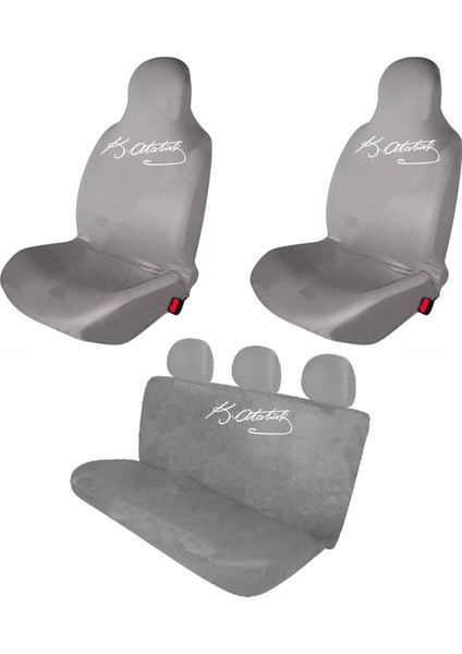 Seat Marbella Oto Koltuk Servis Kılıfı Penye K.atatürk Imza Baskılı Ön Arka Takım Gri fiyatları