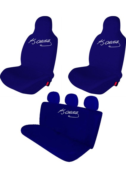 Hyundai Accent Era Oto Koltuk Servis Kılıfı Penye K.atatürk Imza Baskılı Ön Arka Takım Lacivert fiyatları