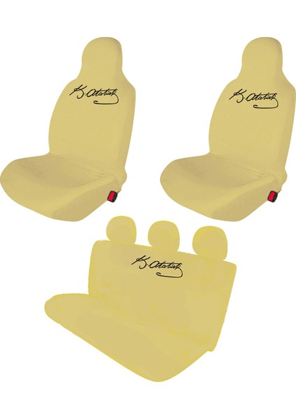 Ford Transit Connect Oto Koltuk Servis Kılıfı Penye K.atatürk Imza Baskılı Ön Arka Takım Kremrengi fiyatları