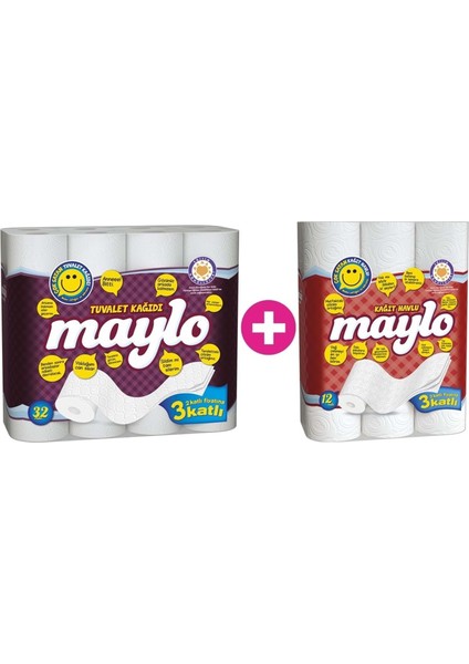 Tuvalet Kağıdı 3 Katlı 32 Li Paket+ 12 Li Kağıt Havlu (3 Katlı)