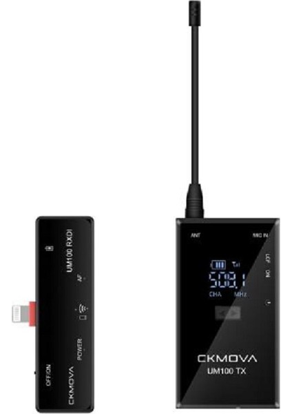 UM100 Kit-5 Ultra Kompakt Iphone Ios Için 1 Alıcı 1 Vericili Uhf Kablosuz Yaka Mikrofon Seti