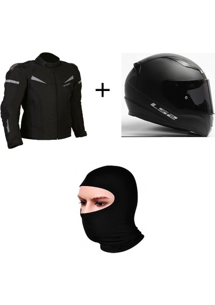 Prohel Colombıa Mont Siyah+Ls2 Rapid Mat Siyah Kask+Prohel Balaklava Yazlık+