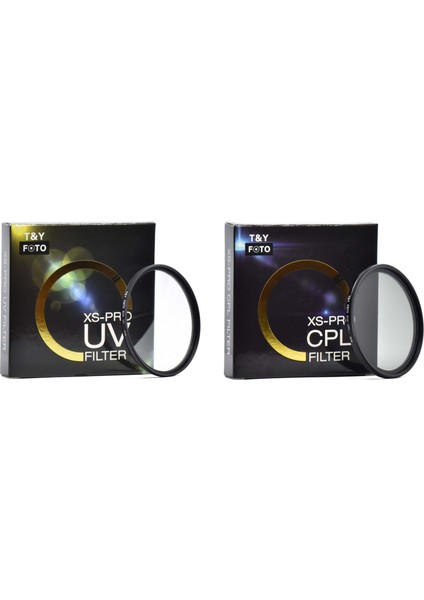 - 52mm XS-PRO Slim Koruyucu Uv + Cpl Polarize Filtre + Yaprak Parasoley + Lens Kapağı