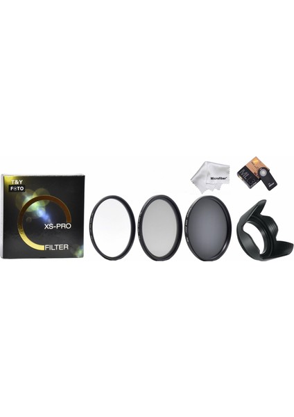 Nikon D5000 D5100 D5200 18-55MM Lens Için 52MM Slim Uv + Cpl Polarize + Nd8 Filtre + Yaprak Parasoley + Ml-L3 Kumanda