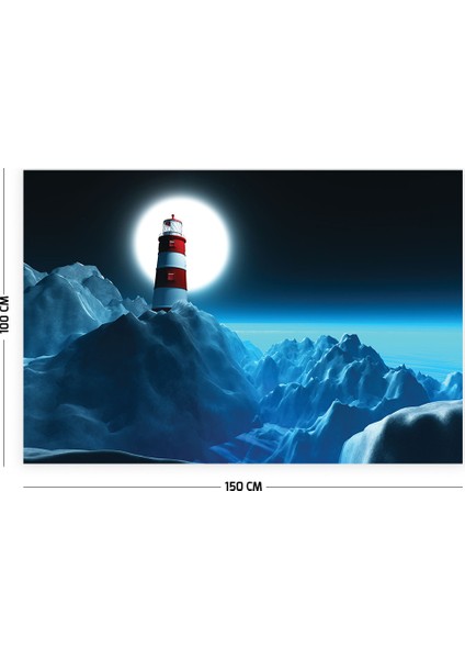 Deniz Feneri Manzara Duvar Örtüsü Halısı 150 x 100 cm