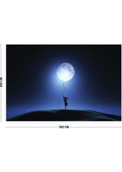 Dolunay ve Çocuk Manzara Duvar Örtüsü Halısı 150 x 100 cm
