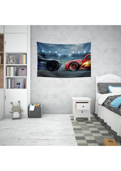Yarış Arabaları Duvar Örtüsü Halısı 150 x 100 cm