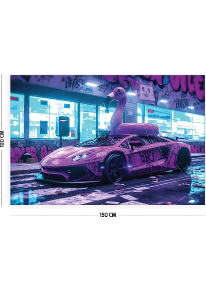 Lamborghini Şehir Duvar Örtüsü Halısı 150 x 100 cm