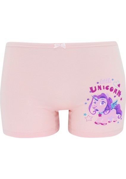 Kız Çocuk Boxer 5'li Paket Karışık Renk Unicorn Baskılı Boxer