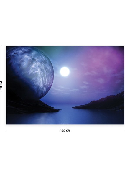 Sürreal Dolunay Duvar Örtüsü Halısı 70 x 100 cm