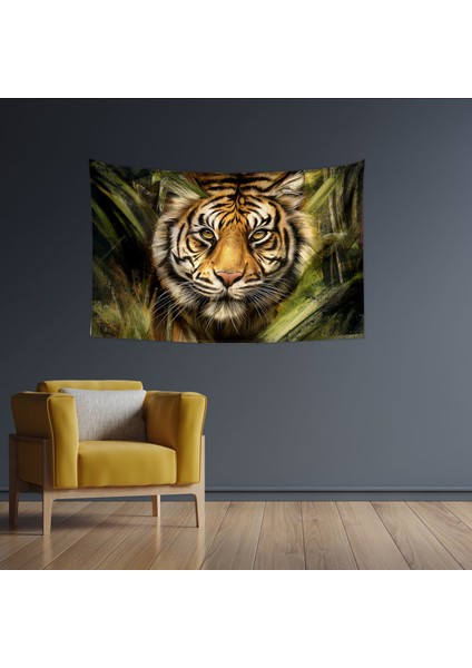 Kaplan Manzara Duvar Örtüsü Halısı 70 x 100 cm