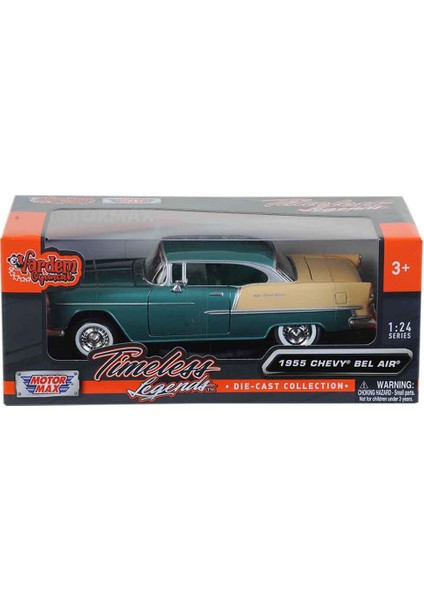 Metal 1955 Chevy Bel Air Yeşil 1:24 Ölçek