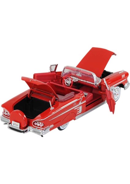 Metal 1958 Chevy Impala Kırmızı 1:24 Ölçek modelleri