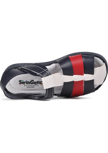 210111 Lacivert-Beyaz-Kırmızı Comfort Erkek Çocuk Sandalet fırsatları