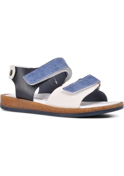 210109 Lacivert-Kot-Beyaz Comfort Erkek Çocuk Sandalet