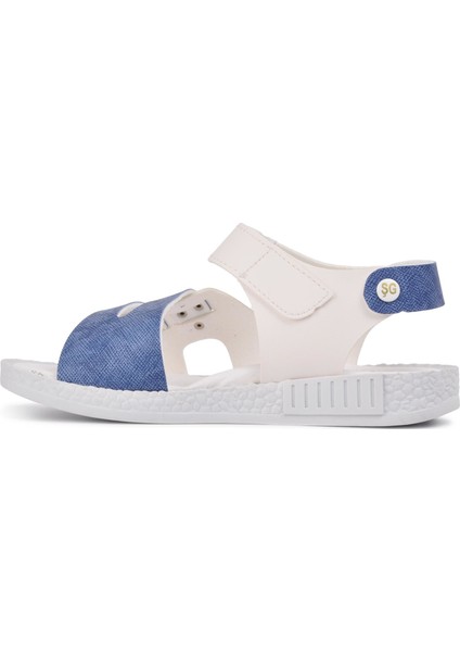 210107 Beyaz-Kot Mavi Comfort Erkek Çocuk Sandalet