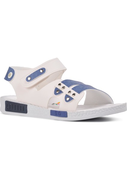 210107 Beyaz-Kot Mavi Comfort Erkek Çocuk Sandalet