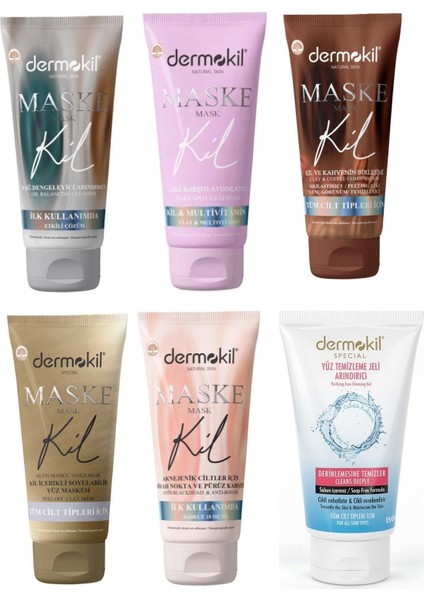 Kil Içerikli Doğal Maske ve Yüz Temizleme Seti 6 Lı Set