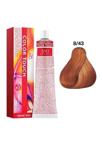 Color Touch Vibrant Reds Saç Boyası 8/43 Canlı Kırmızı 60 ml